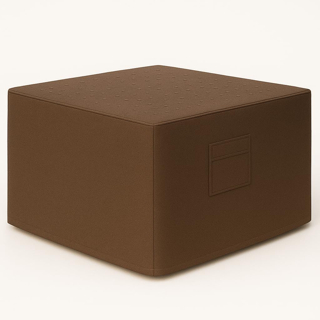 Housse de table de jardin carrée 124x124cm HBCOLLECTION marron respirante
