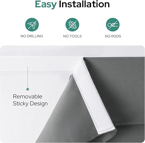 Miniatura 2 de HOMEIDEAS - Cortinas opacas para puerta francesa, cortinas de privacidad para ventana delantera, persianas con aislamiento térmico para dormitorio,