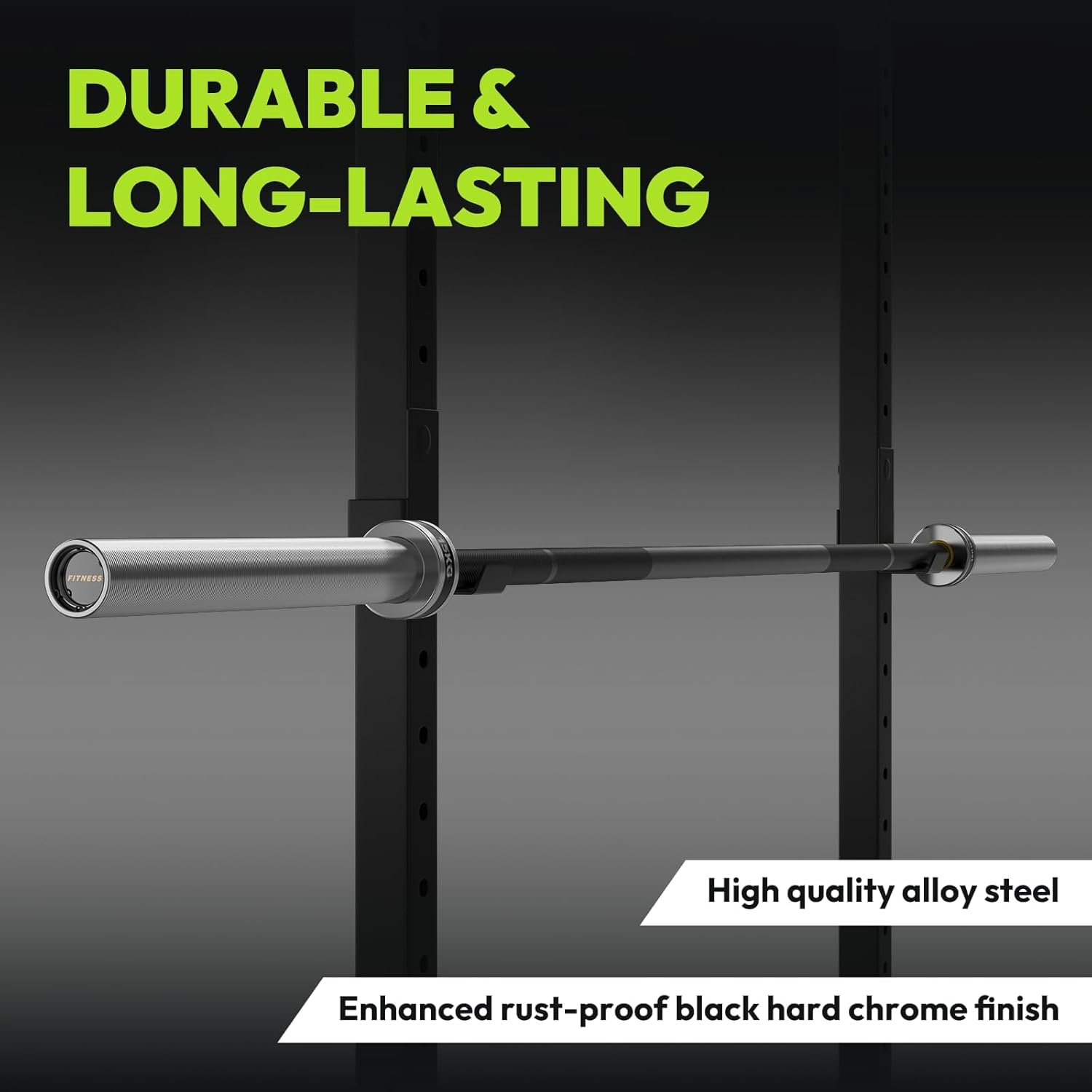 HANDBODE Olympic Barbell 6.5ft/7ft, 2 Inch Straight Womens Bars, 35lb/45lb Weight Bar for Strength Training, Hip Thrust, Bench Press, 1000 lb/1500 lb High-Capacity