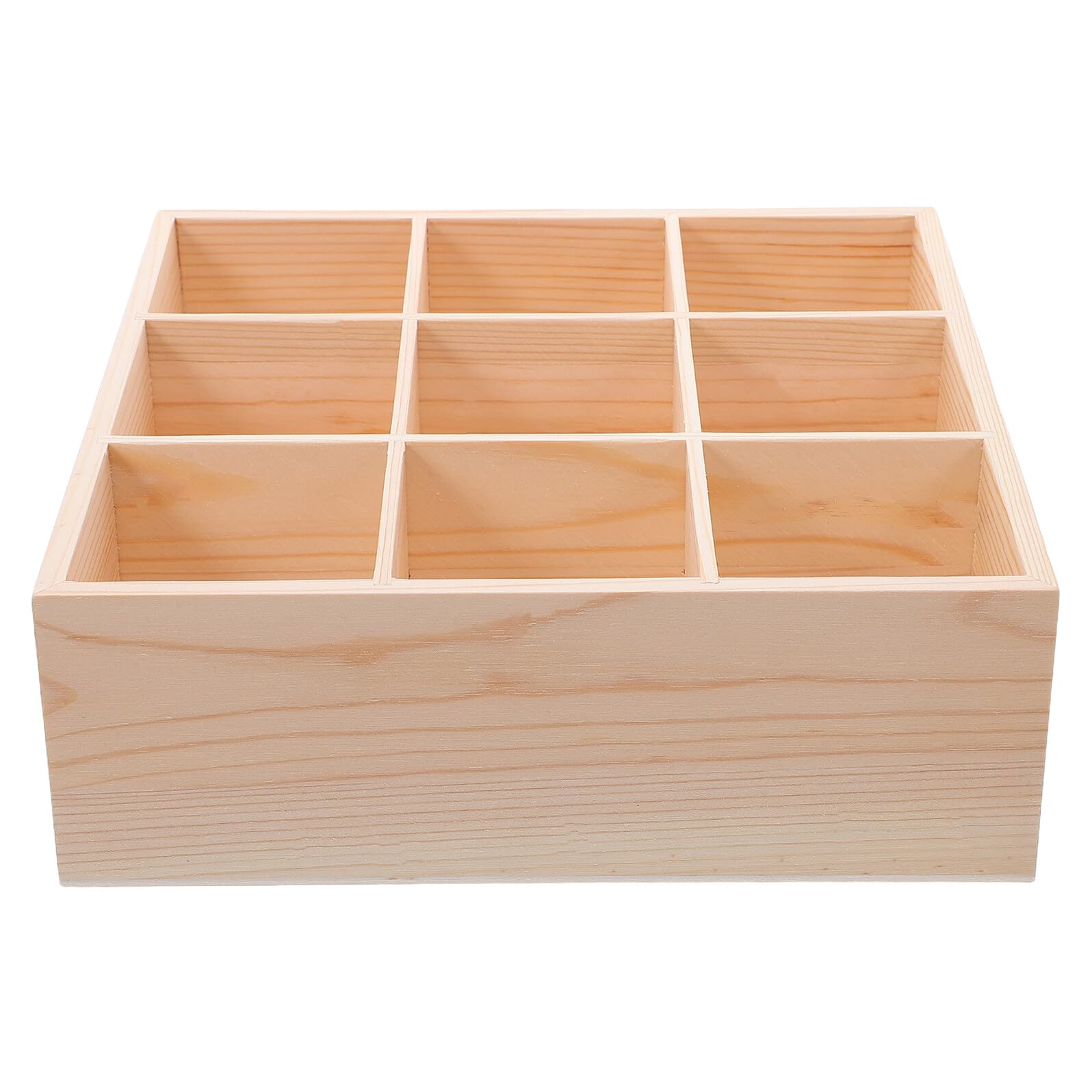 Organisateur en bois marron SHINEOFI à 9 compartiments pour le rangement de bureau et de la cuisine