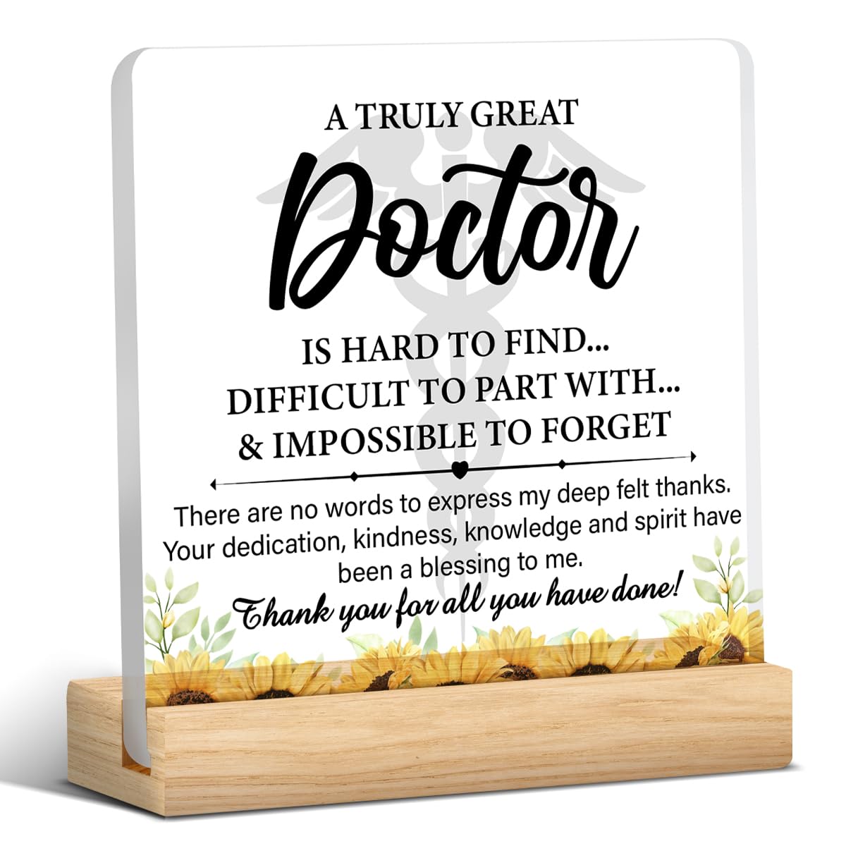 Doctor Gift, Thank You Gift for Doctor, Best Doctor Gift Ideas for Birthday Christmas Retirement, Doctors Appreciation Clear Desk Decorative Sign Desk Decor 4x4 Inch