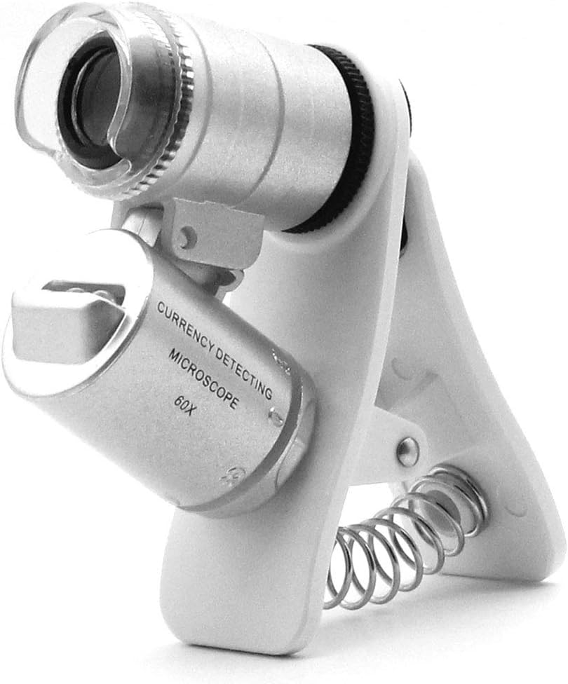 QiCheng&LYS 60x Zoom Microscope Magnifier,LED + Uv Light Clipon Micro