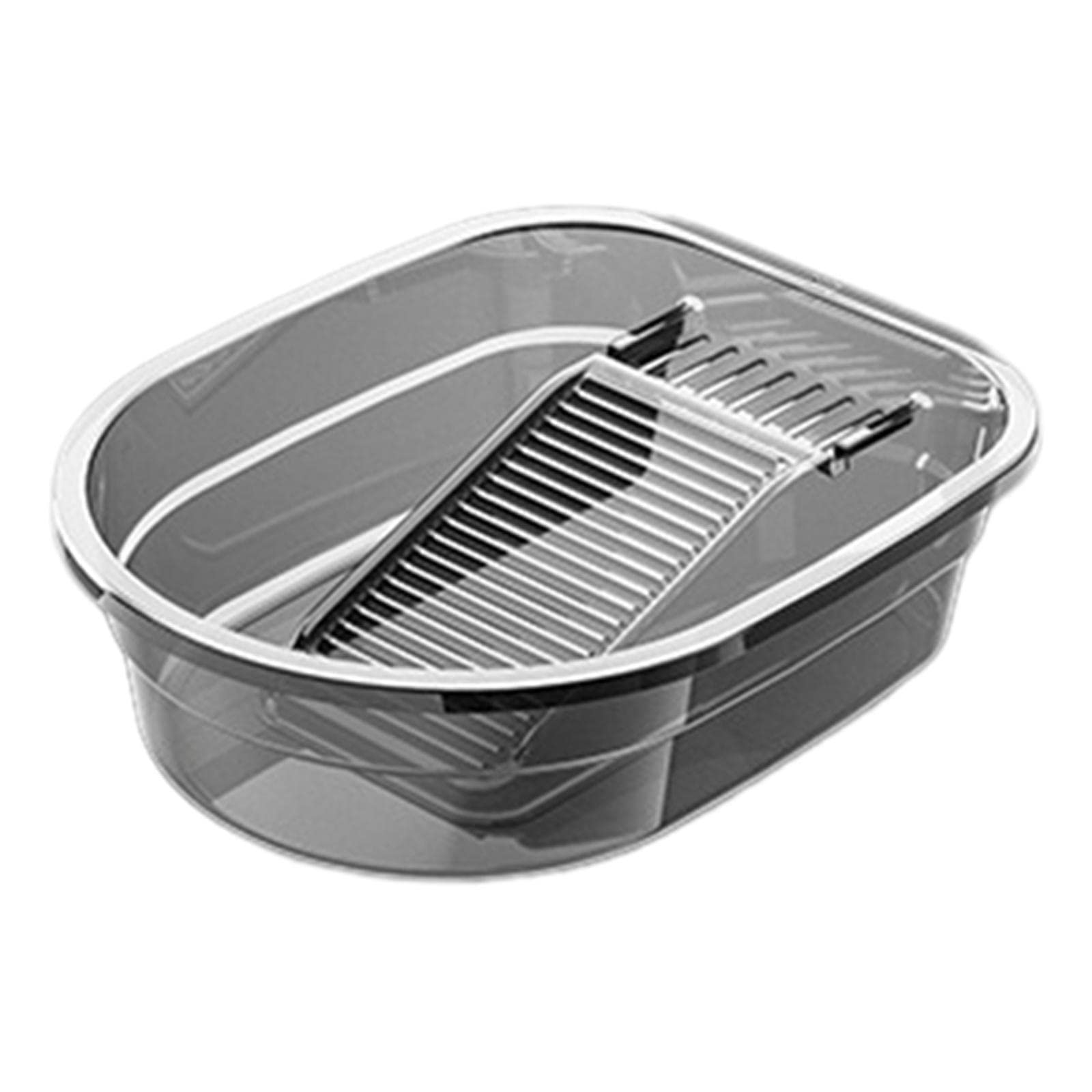 ABS Wash Tub with Washboard Hand Wash Board for Underwear Cleaning Cloth Transparent Grey-picture-17