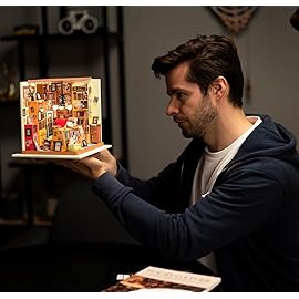 Rolife DIY Miniature House Kit Sam\'s Study, Tiny House Kit for Adults to Build, Mini House Making Kit with Furnitures, Halloween/Christmas Decorations/Gifts for Family and Friends (Sam\'s Bookstore)