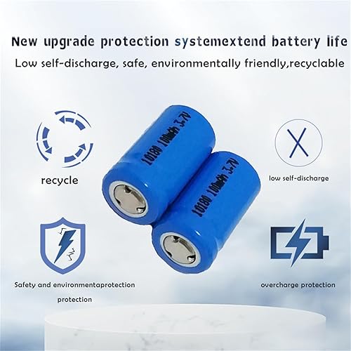 Miniatura 3 de Compatible para 4 unids 3.7 V 10180 batería recargable de iones de litio baterías de celda de iones de litio pilas 100 mAh para linterna led