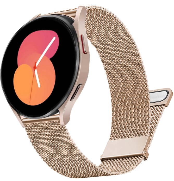 DEALELE Compatible with Samsung Galaxy Watch 7 / FE / 6/6 Classic / 5/5 Pro / 4/4 Classic / 3 41mm / Huawei GT3 / GT2 42mm, 20mm Stainless Steel Metal Mesh Replacement Strap for Women Men