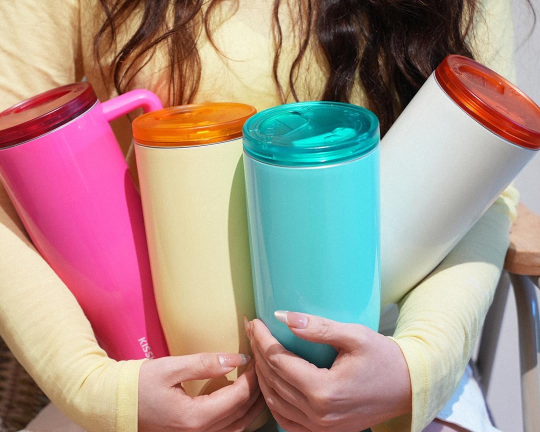 KISSKIND 40 oz Lumispin Tumbler with Handle and Hidden Straw, 100% Leak Proof Water Cup with Handle, Insulated Water Bottle for Travel, Mom, Nurse, Teacher, Student, Butter Yellow - Image 9