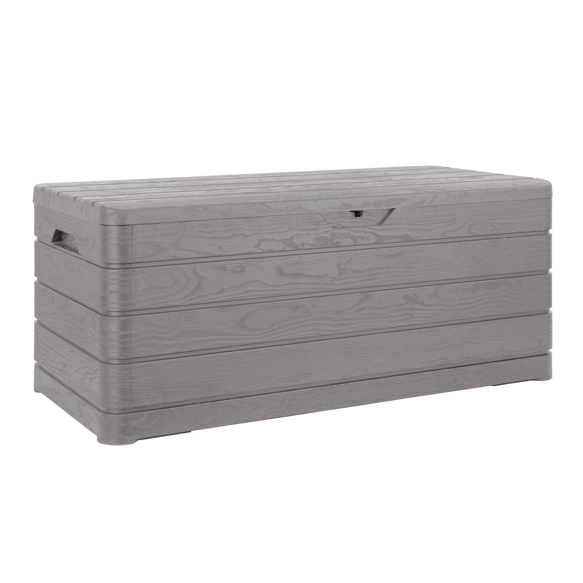 Toomax Dolomiti baule da 640L, portattrezzi 152x71x63,5h cm, effetto legno colore grigio tortora, in plastica robusta, resistente ai raggi UV, dotato di foro per lucchetto, per esterni