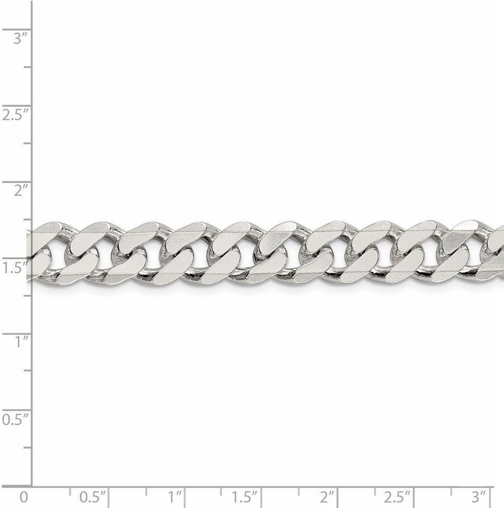 Solid 925 Sterling Silver 11mm Curb Link Cuban Bracelet