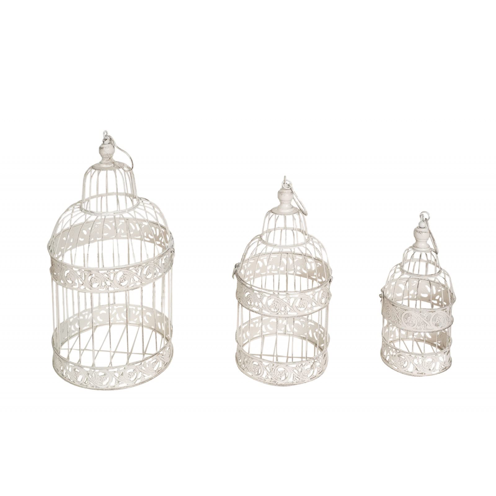 Biscottini Set 3 Gabbie vintage porta candele da esterno e interno | Gabbie shabby chic decorazioni