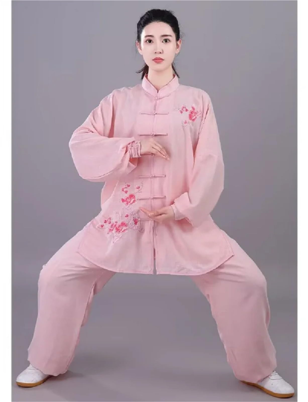 Vêtements Tai Chi en coton et lin brodés de fleurs, costume d'arts martiaux Kung Fu, ensembles veste pantalon Sport Pour hommes et femmes