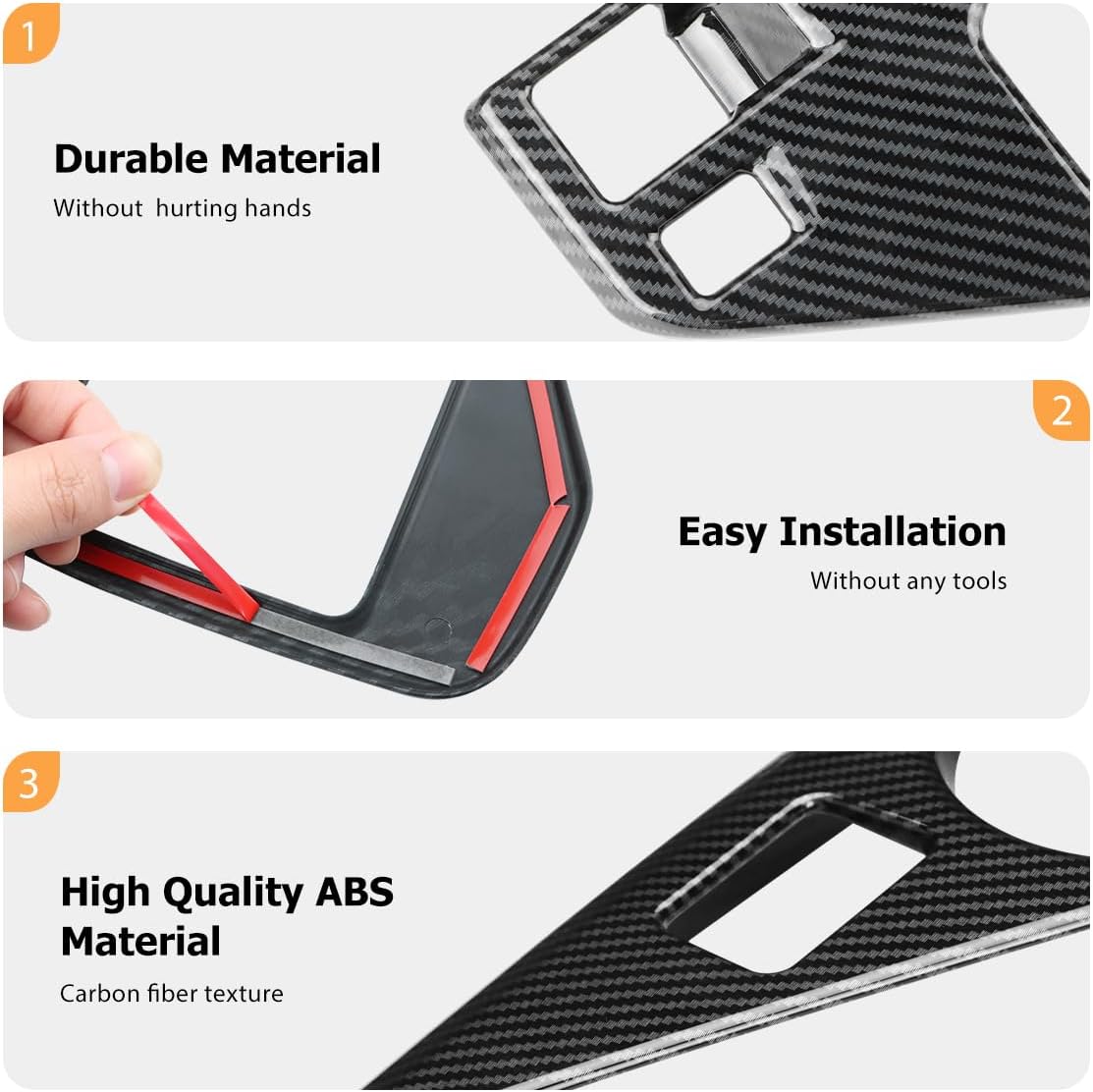 INTGET 3PCS Carbon Fiber Interior Accessories for 2024 2025 2026 Subaru Crosstrek/Subaru Impreza Accessories, Big Gear Panel Cover, Small Gear Panel Cover, Navigation Screen Panel Cover (3PCS)