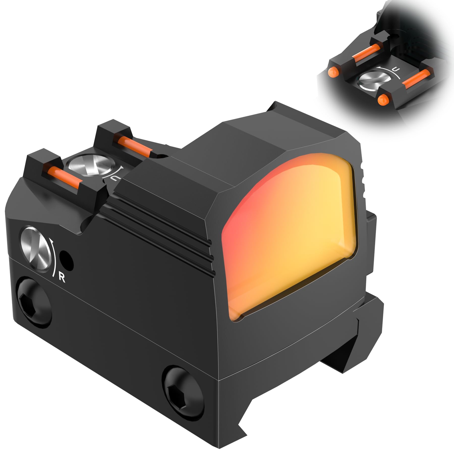 TRSAIM RMR Red Dot Sight, Tactical 20mm Red Dot Sight 2MOA Pistol Scope Adjustable Brightness for Glock Mount,Rail Mount Shunting Red Dot Adjustable-Brightness Scope for Pistol Handgun