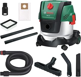 Bosch Aspirador con Cable PAS15-220 (Tubos de extensión (plástico), Manguera de aspiración de 2,2 m, Tubo Flexible/acodado, boquillas para Suelos y Ranuras, Filtro Plisado Plano, UniversalAdapter)