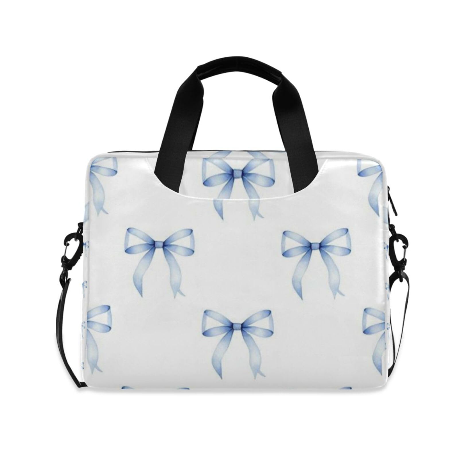 Funda de computadora de 15.6 pulgadas azul claro con correa para evitar golpes 8