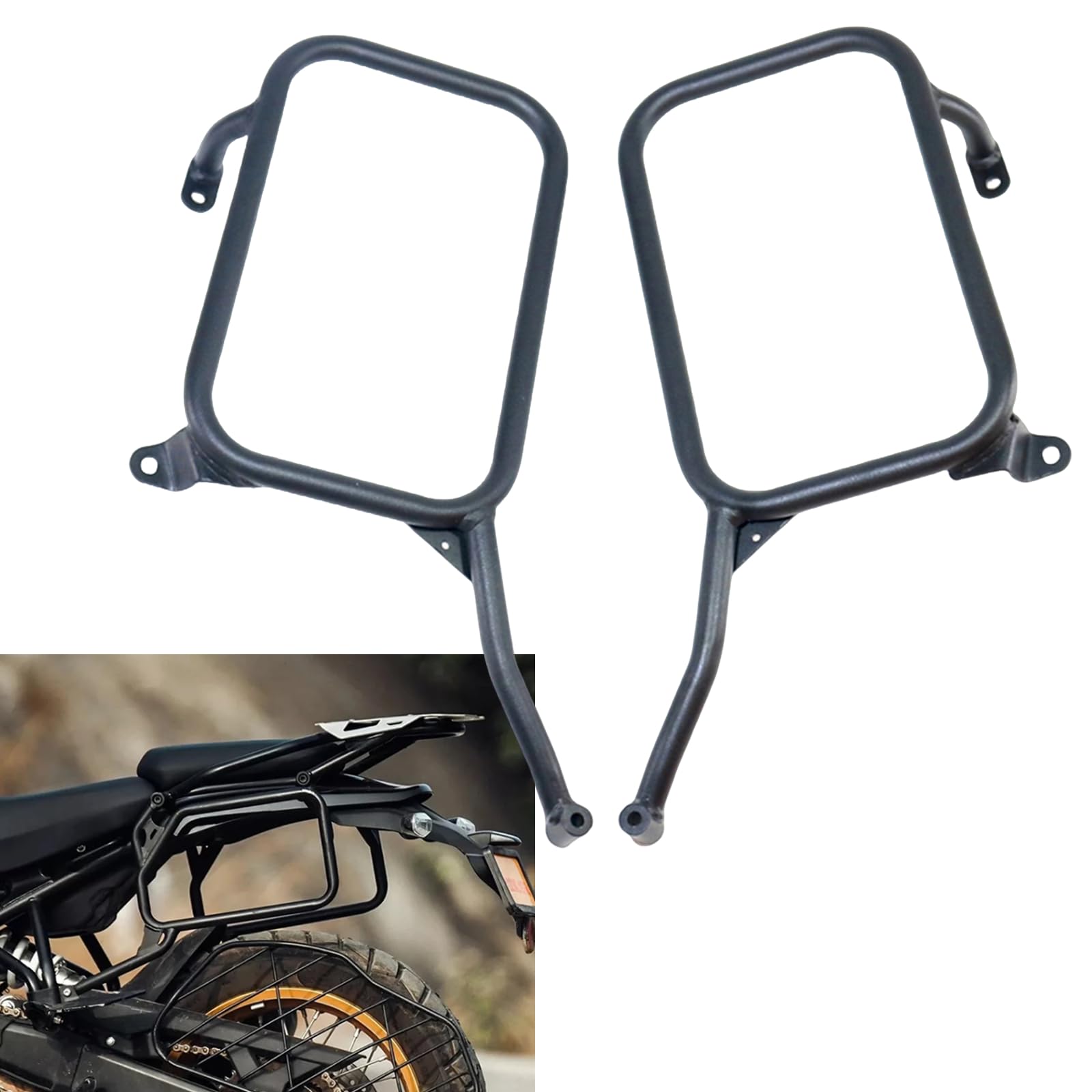 Portapacchi Laterale Per Borse Da Sella Per Royal Enfield Himalayan 450 – Tubo 18 Mm In Ferro, Destro