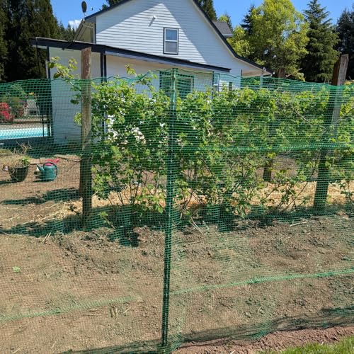 Vocray Plastic Garden Fence 5x100 FT Deer Fence Netting, Temporary Mesh Fencing Animal Barrier for Deer, Chicken, Poultry, Pet, Wildlife, Garden Bird Netting for Plant Fruit Tree Vegetable Protection — view 2