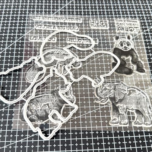 Amazon.com: Stamps Dies Set, Clear Stamps and Metal Cutting Dies for ...