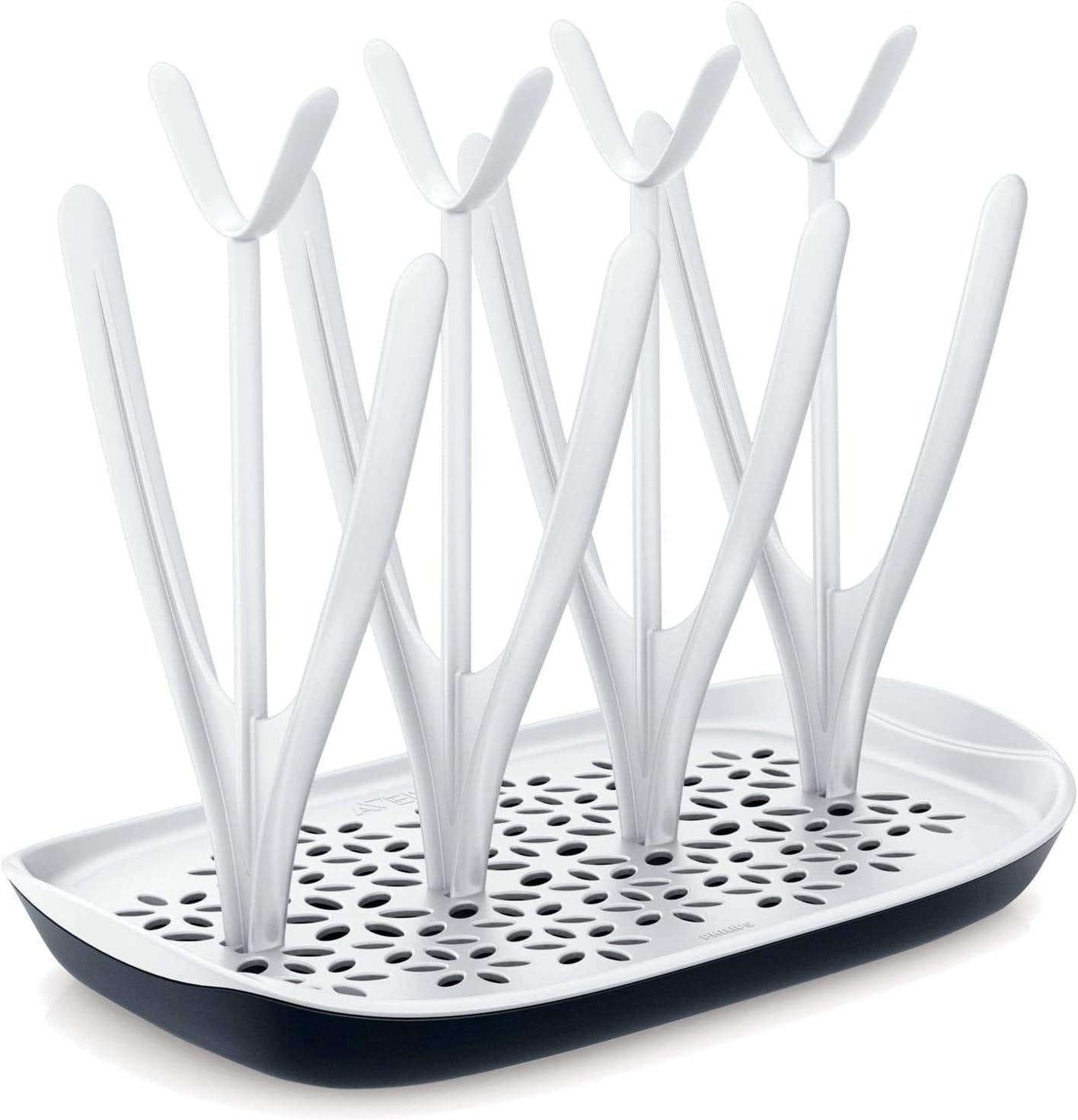 Philips Avent SCF358/00 Ogrzewacz do Butelek do Szybkiego i Równomiernego Podgrzewania Mleka i Żywności dla Niemowląt, Biały & Philips Avent SCF149/00 Stojak do Suszenia Butelek, Biały/Niebieski