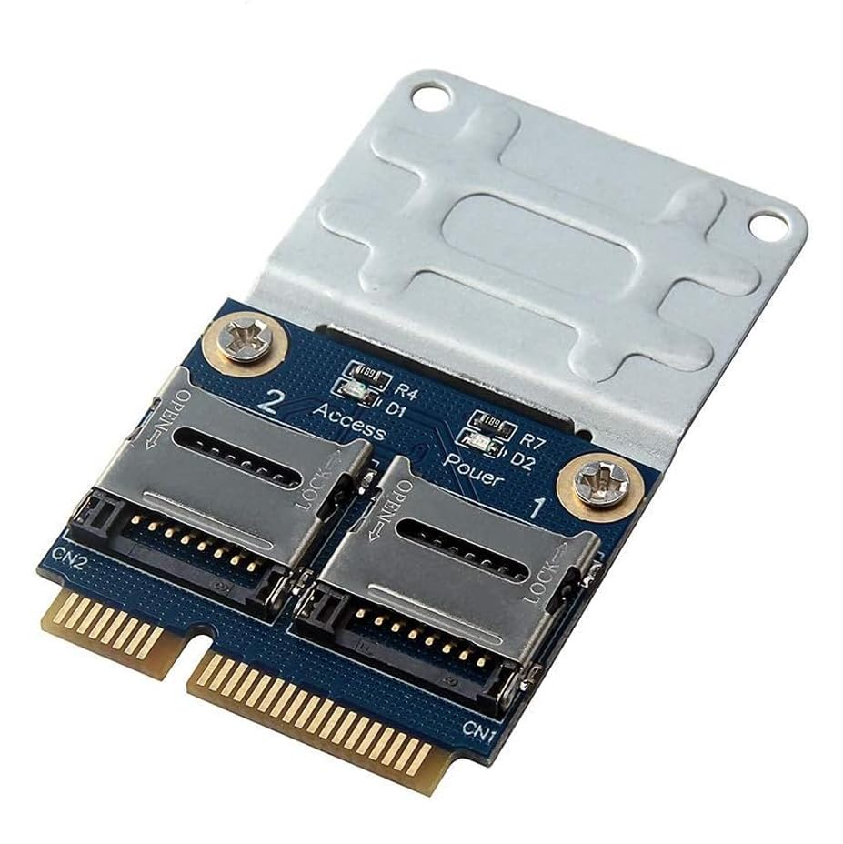 Adaptador Mini PCI-E dual Micro SDXC lector de tarjetas interno para placa base mini PCIe