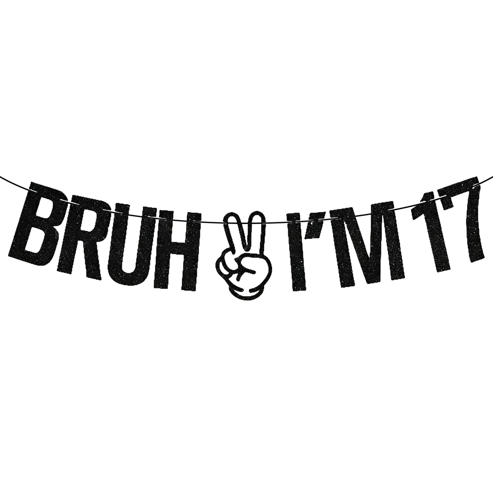 Happy 17th Birthday Banner – Flashing Black Banners for Boys and Girls – 17th Birthday Decorations (Age17) — image 1