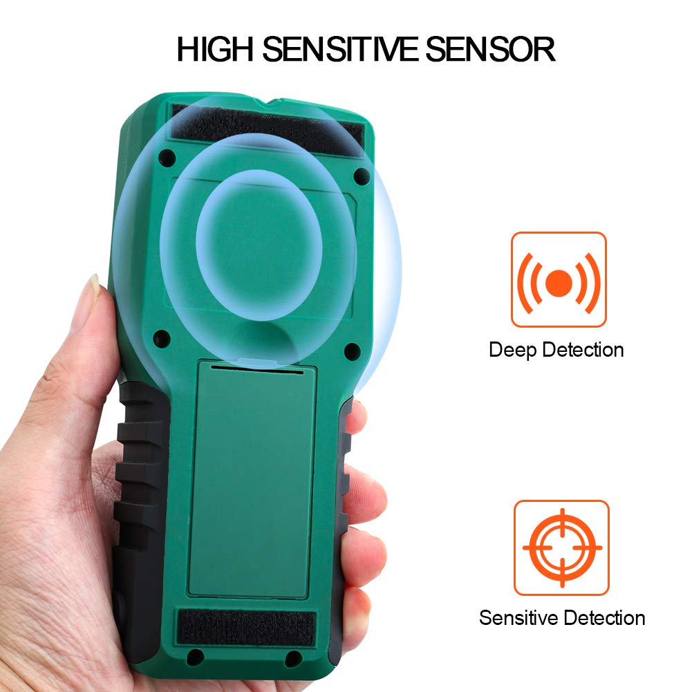 Buscador de vigas, detector de vigas 4 en 1, detector de vigas, detector de pared, búsqueda central del sensor con pantalla LCD para madera, alambre de CA, pernos de metal, detección de vigas de cabl