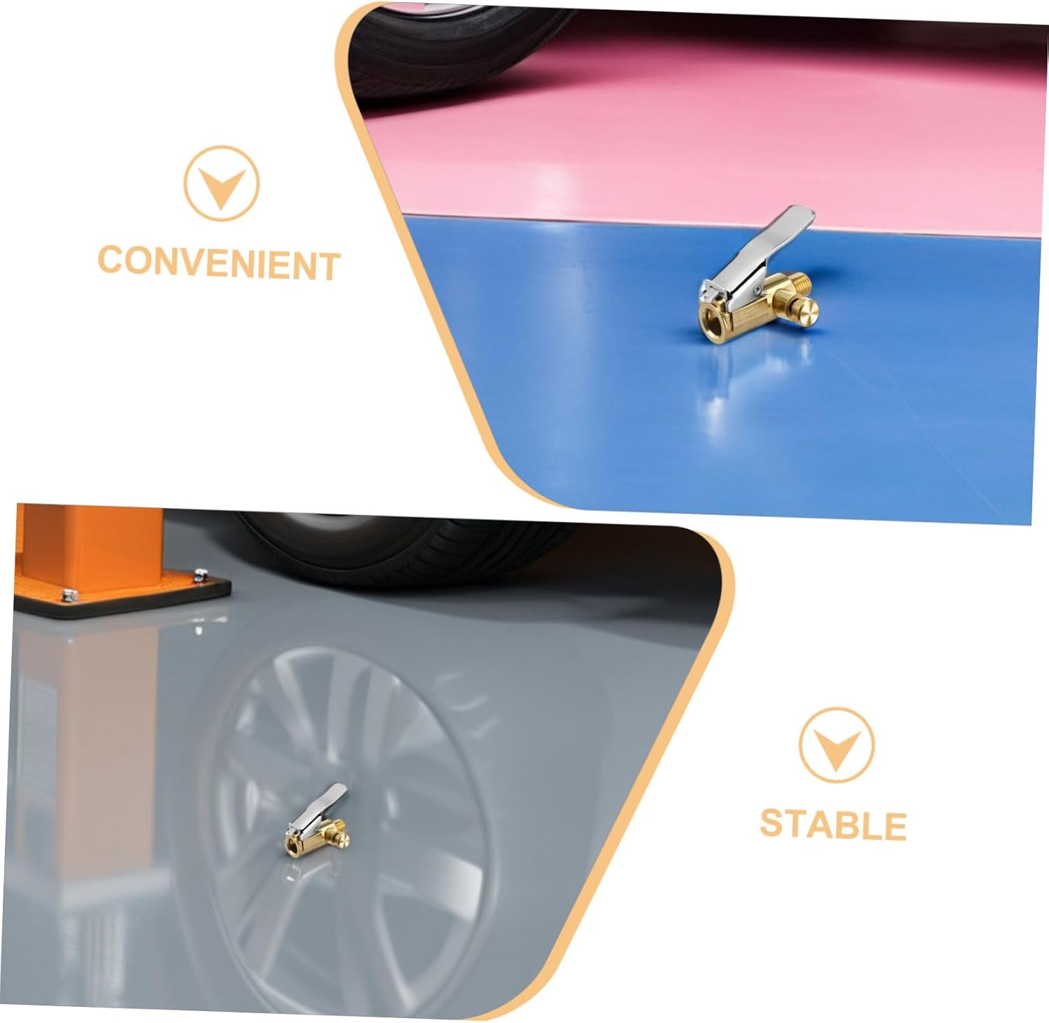 Locking Tire Chuck Set Copper Material Quick Connect Air Chuck Adapter 4pcs with Pressure Release Button for Car and Motorcycle Tire Inflation at Home or Outdoor