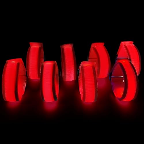 SZJMAO Paquete de 8 pulseras LED iluminadas, pulseras intermitentes que brillan en la oscuridad, suministros de fiesta para fiestas, festivales,