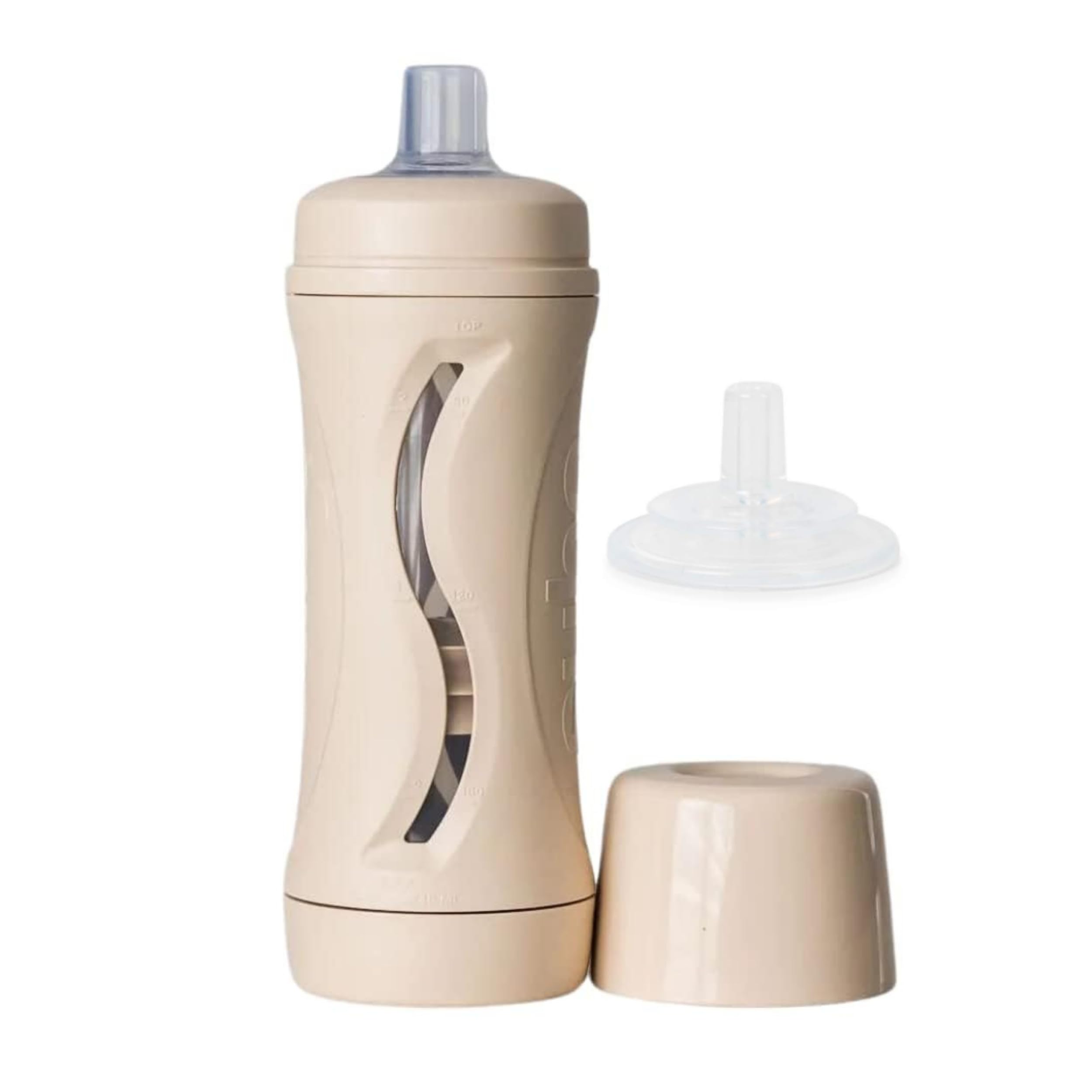 Subo Baby Food Bottle Starter Set | No Mess Baby Toddler Self Feeder | Squeeze Free Design for Purees, Smoothies, Yogurt, Oatmeal, or Thickened Liquids | Reusable Silicone Washable Cup (Oatmeal)
