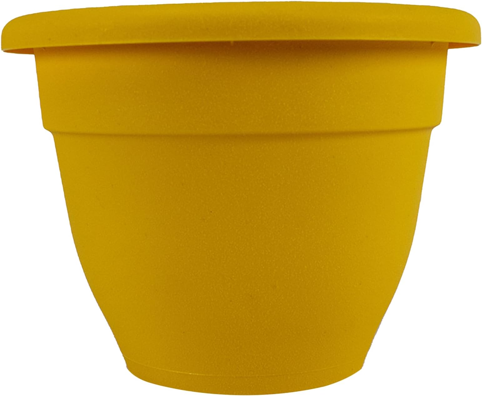 The HC Companies Caribbean Planter Pot - Outdoor & Indoor Plant Pot with Drainage Hole & Plug - Rolled Rim Plastic Pots for Plants & Flowers - Decorative Plant Pot (14" Honey, Pack of 1)