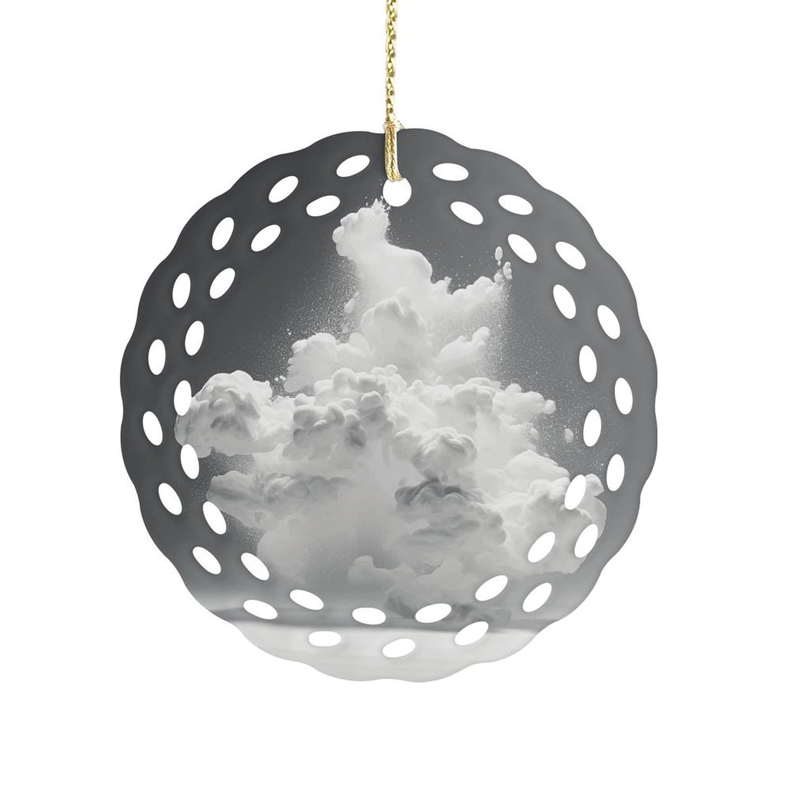 Btcowzrv Style A Cloud Floating Ceramic Ornament,Round Ornaments With Hole Easy To Hang,Hanging Ornament For Wedding Party Home Window Garden Christmas Day Decor
