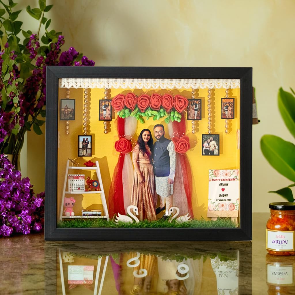 craftosuit Unique personalized gift, Miniature frame 3d, customised photo frame 3d, trending gift for birthday, anniversary, couple gifts,mom dad,baby gift Miniature frame (88497 18597)