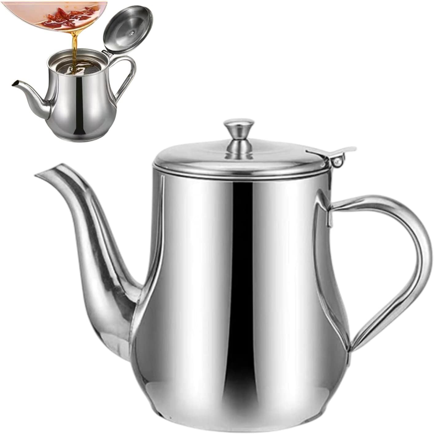 Stainless Steel Oil Strainer Pot, Oil Dispenser with