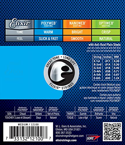 Cordes Elixir® pour guitare électrique avec revêtement POLYWEB®, Medium (.011-.049) - Les Beatles, Paul McCartney, John Lennon, RIngo Starr, George Harrison Cordes Elixir® pour guitare électrique avec revêtement POLYWEB®, Medium (.011-.049) – Image 3