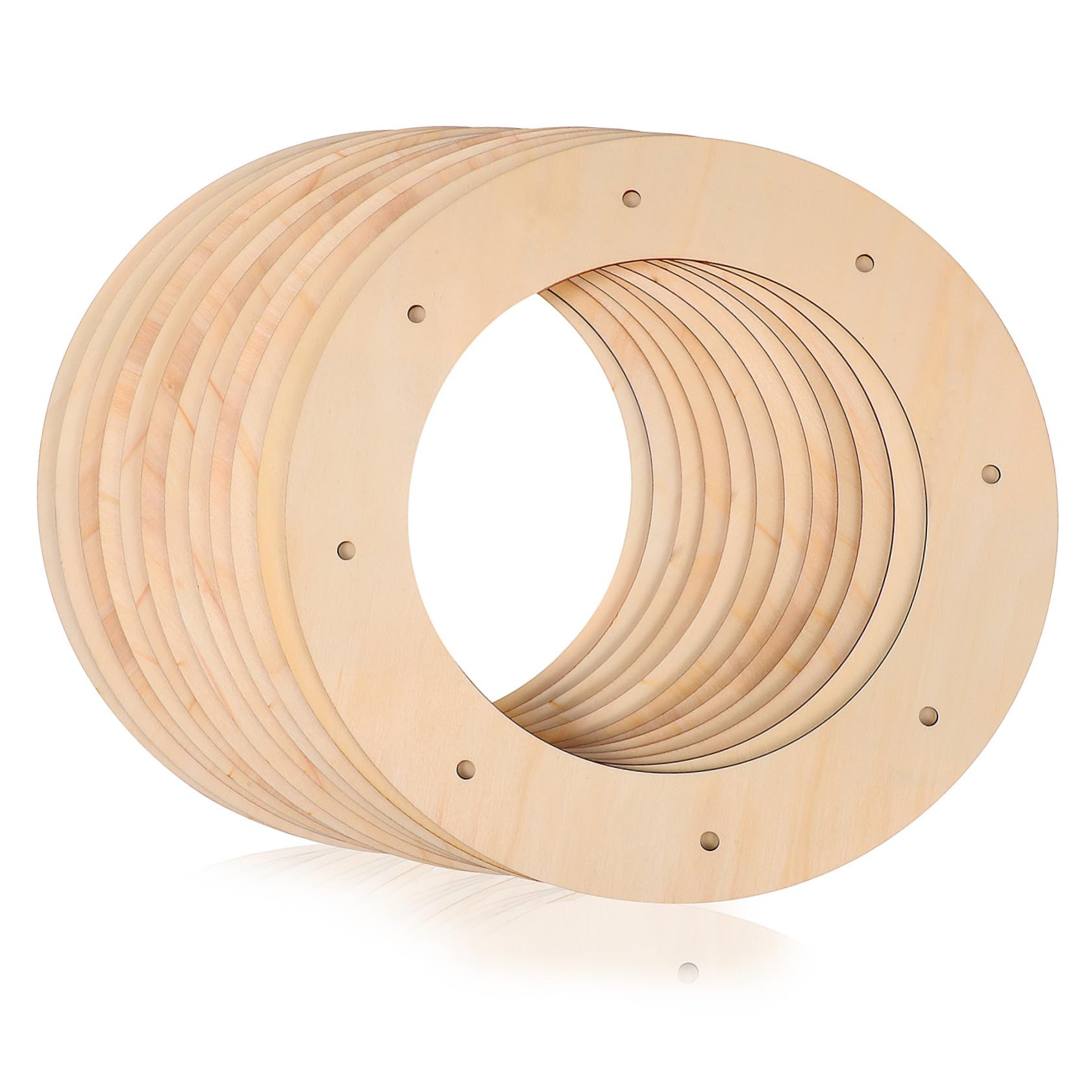 ERINGOGO 12 Pack DIY Wood Wreath Frames Craft Wreath Form Rack for Christmas Decorations
