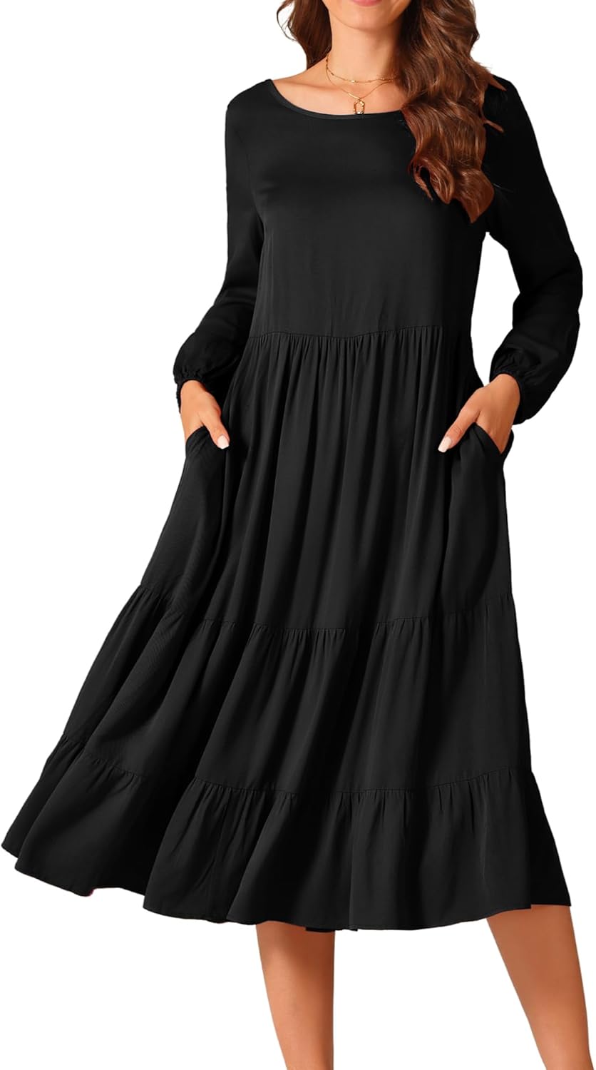 Seta T Womens Fall Dresses Long Sleeve Round Neck Guyana | Ubuy