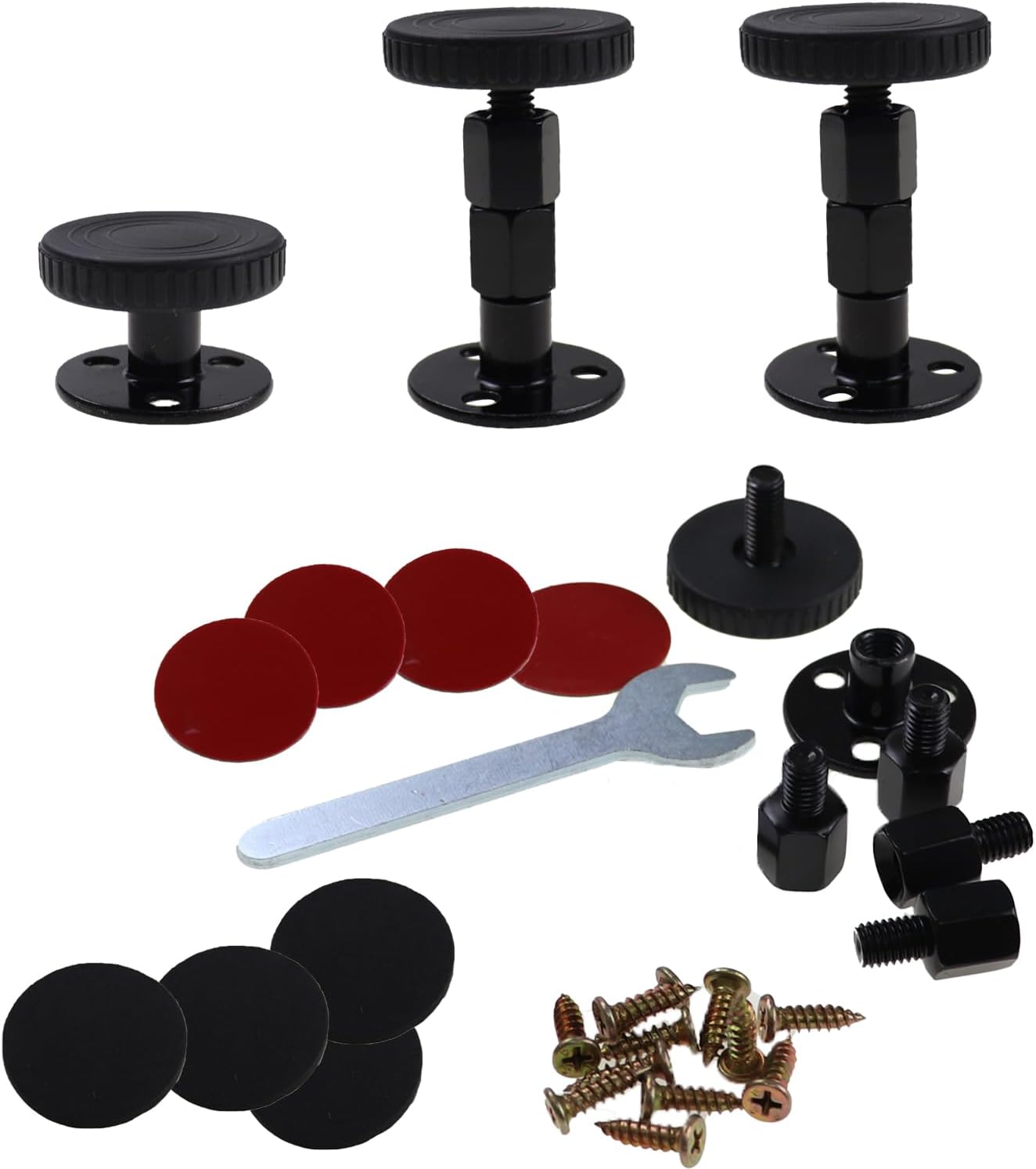 4PCS Bed Frame Anti-Shake Tool, 1.18-4.9Inch Adjustable Threaded Headboard Stoppers, Telescopic Support Stabilizer for Wall Bed Cabinet Sofa Table Furniture (30-124mm)