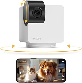 Petcube Cam 360 Camera | Ultimate Interactive WiFi Pet and Home Security Pan-Tilt Camera with Phone App, 1080p HD Video, 360Â° Rotation, Night Vision, Smart Alerts for Home Surveillance