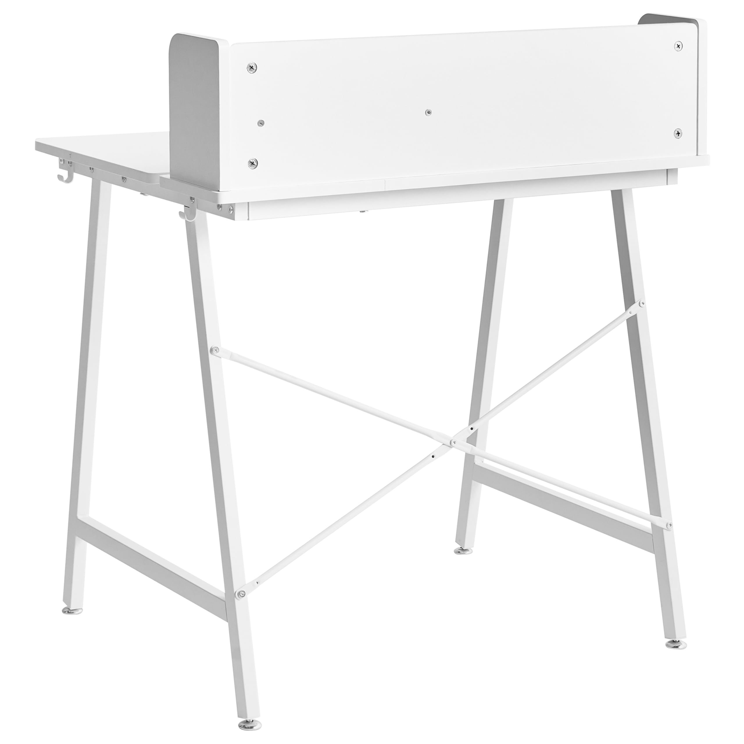 Beliani Bureau Moderne avec Plateau Inclinable Table à Dessin Pieds en Fer Crochets pour Câbles Blanc Aland