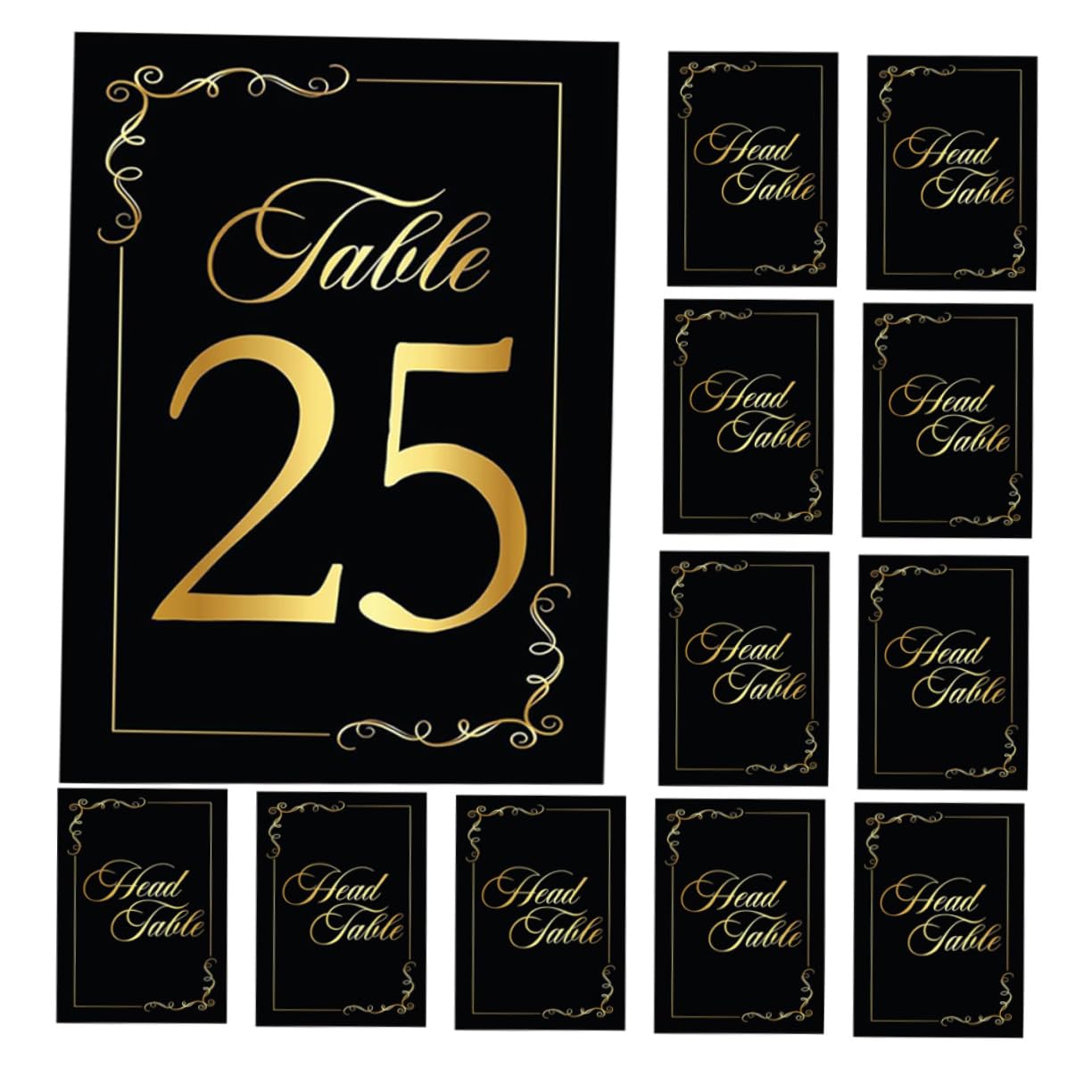 5 Sätze Tischnummern Karten Schwarze Goldfolie Tischkarten Für Hochzeiten Geburtstagsfeiern Und Veranstaltungen Wiederverwendbare Platzkarten Tischdeko 30 Stück * 5