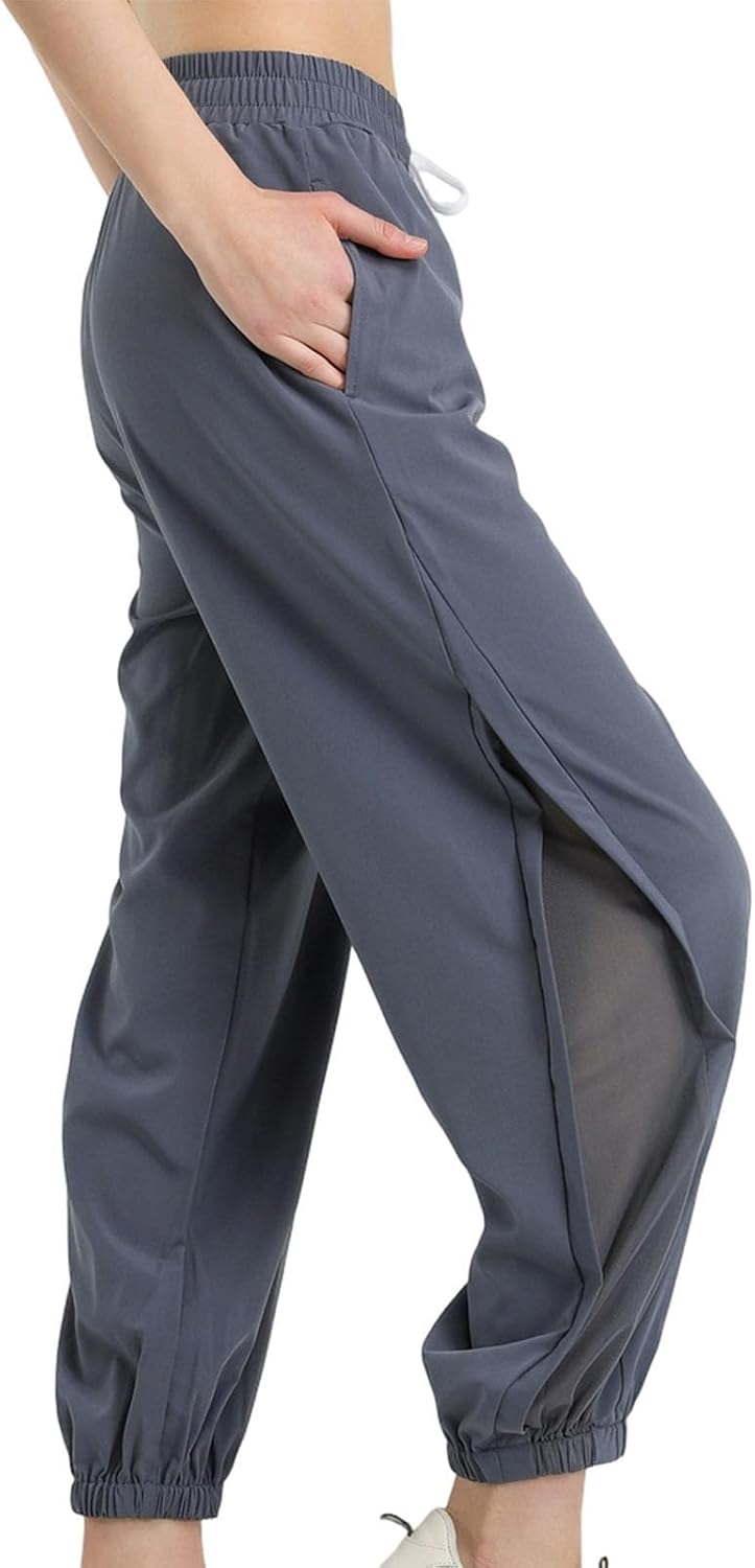 Joggers for Women High Waisted Athletic Jogger Pants Mesh Splicing Soft Sweatpants for Workout Running Travel