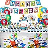 Word Party Birthday Party Supplies Set, Word Party Party Decoration Include Banner, Hanging Swirls,...