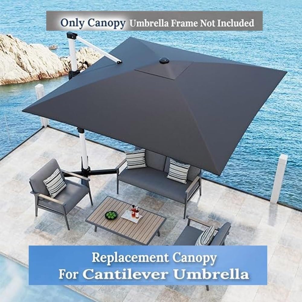 Tessuto di Ricambio per Ombrellone Quadrato 3x3m 3x4m 8 Stecche Telo di Ricambio per Ombrellone Giardino A Sbalzo Baldacchino Impermeabile UV50(Burgundy,2.5x2.5m (8x8ft))