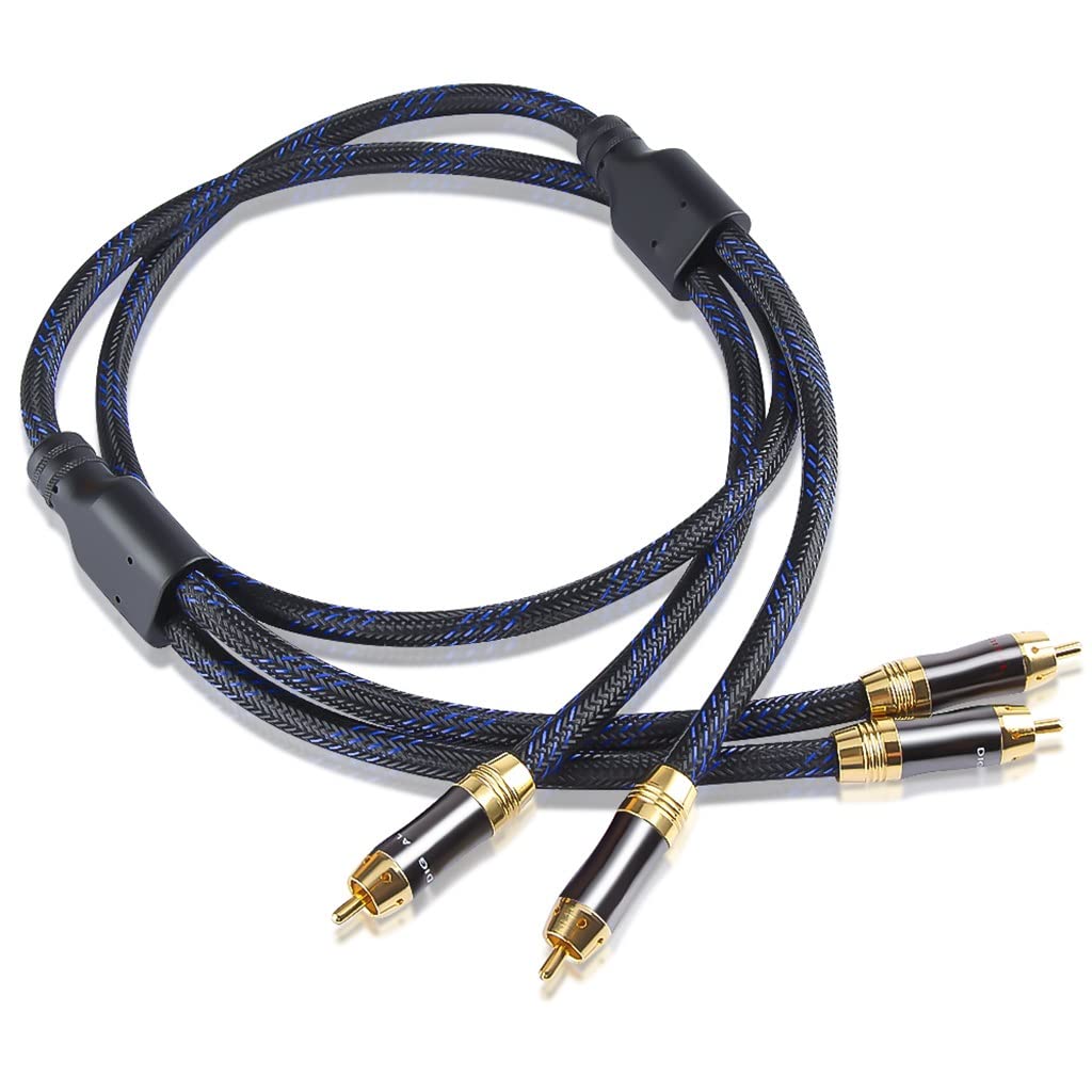 Kabel audio, kabel instrumentalny, kabel HIFI 3m gitara Phono RCA na podwójny kabel stereofoniczny kabel audio męskie akcesoria audio (kolor: jak pokazano, rozmiar: jeden rozmiar)