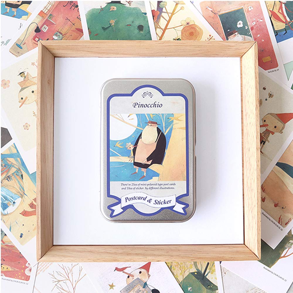 Fairy Tale Mini Postcard Greeting Card Message Card Bookmaker per Sticker Tin Case Pinocchio