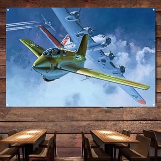 WWII Germany Me 163B Komet Fighter Jet Banner & Flag - Aviation Military Wall Art Poster For Room Studio Bedroom - Attack Aircraft Canvas Print Art Work - Air Force Wall Decor