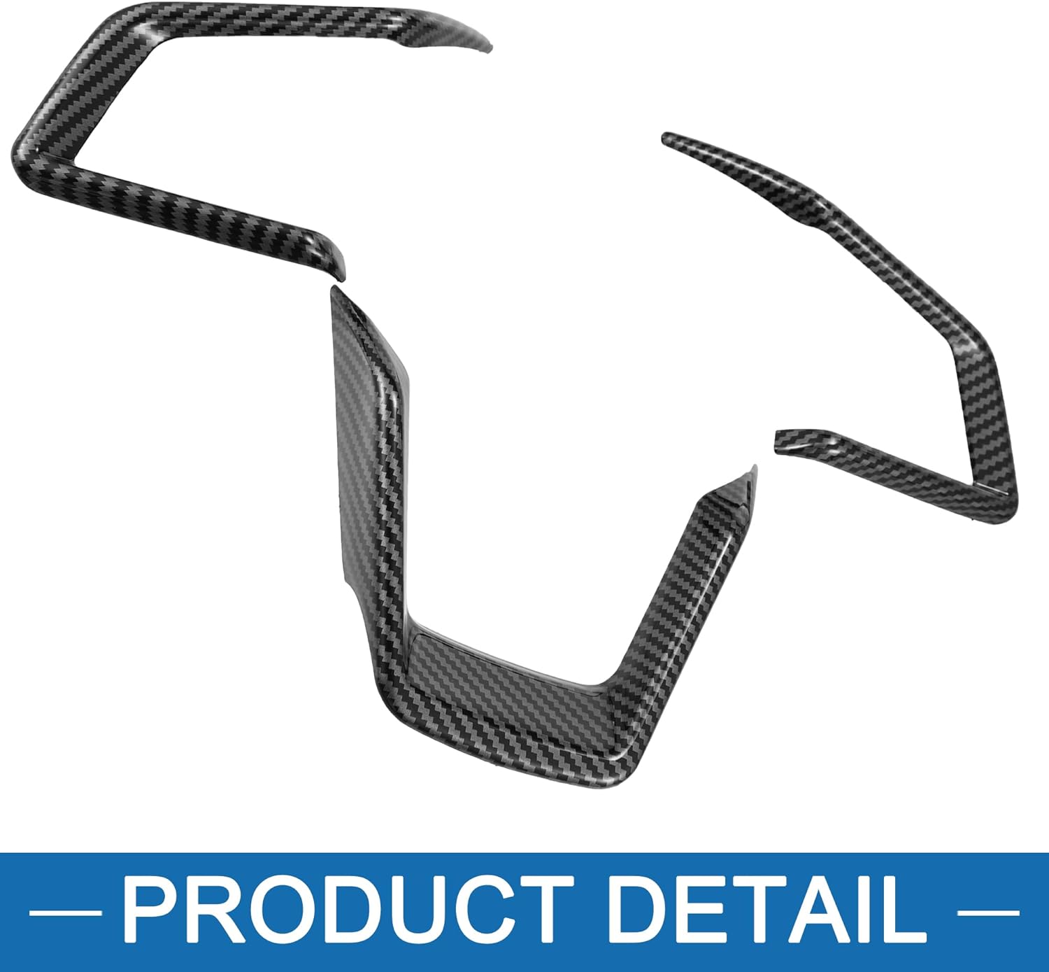 Carbon Fiber Pattern Interior Steering Wheel Cover Trim Auto Front Steering Wheel Sticker for Subaru Impreza 2017-2019 Black (Set of 3)