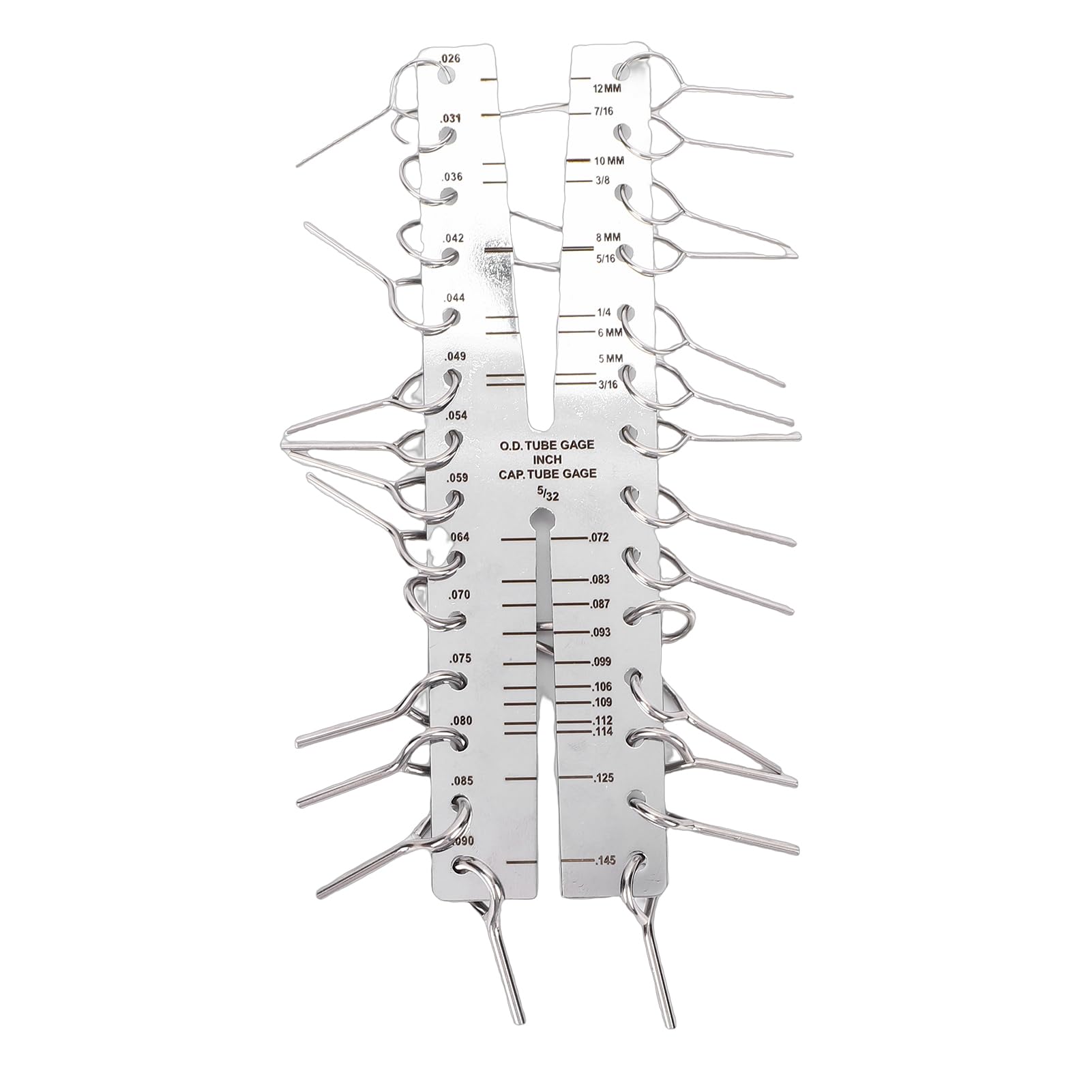Naroote Tube Capillaire, Diamètre de Tube à Double Griffe en Acier Inoxydable, Bilingue à échelle Métrique Impériale pour CVC, Idéal pour la Mesure des Tuyaux en Cuivre du Système de Réfrigération