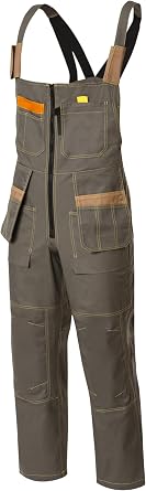 Genesis Mens Relaxed Fit Bib Overall Workwear with Adjustable Straps and Convenient Tool Pockets