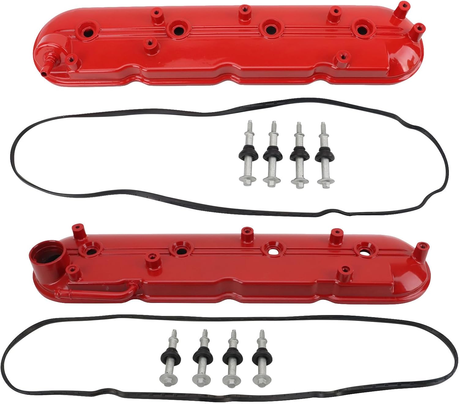 TRQ Valve Cover Set Compatible with Cadillac Chevrolet GMC Hummer Pontiac Saab